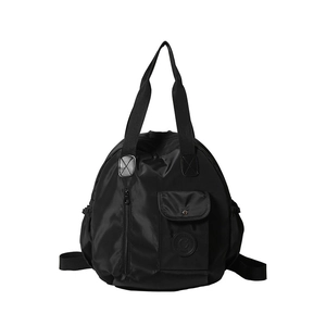 Minimalist black large capacity travel backpack and tote bag with multi-pocket design