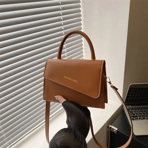 Trendy Womens PU Leather Crossbody Bag With Asymmetrical Flap Fashion And Bags Lettering Vintage Minimalist Handbag Shoulder Bag