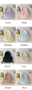 Detailed grid showing eight color options for the lightweight nylon casual backpack