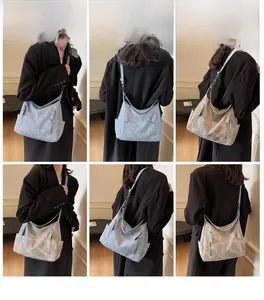 Multi-angle views of a matte texture large capacity tote bag shown on a model