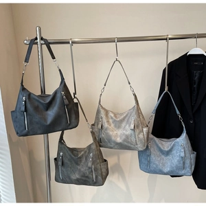 Large Capacity Women Suede Texture Tote Bag Urban Minimalist Stitching Shoulder Bag Crossbody Hobo Bag Casual Commuting Handbag