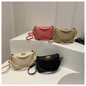 Sac Seau Femme en Cuir PU Microfibre Grain Litchi Urbain Minimaliste Elégant Sac à Main Bandoulière Avec Fermoir Tournant