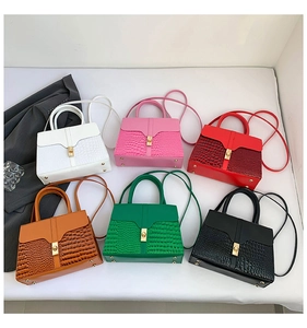 Detailed collection of textured crocodile pattern crossbody bags in six vibrant colors