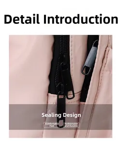 Close-up of durable metal zipper closure on the pink minimalist nylon school backpack