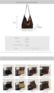 Detailed size chart and specifications of the leopard print tote bag with color options