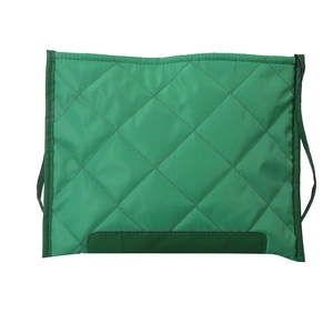 Quilted oxford fabric tote bag in green with diamond stitching and large capacity
