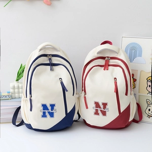 Minimalist canvas travel backpack with large capacity and stylish contrast color design
