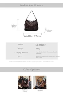 Detailed size guide and specifications for the leopard print bow tote bag with dimensions