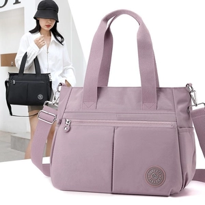 Women Large Capacity Waterproof Nylon Tote Bag Multi Pocket Casual Crossbody Handbag Urban Commuter Travel Shoulder Bag