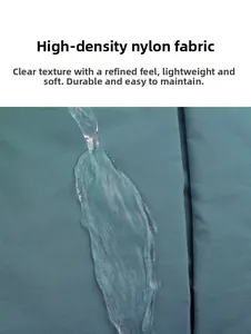 Detail showing water-resistant high-density nylon fabric of the large shoulder bag