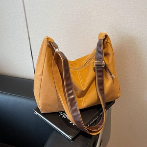 Sac Cabas en Suédine Grande Capacité pour Femmes Sac à Épaule Rétro Hobo Surpiqûres Décontracté Bureau Sac à Main