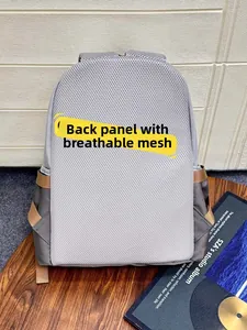 Detail view of the breathable honeycomb mesh back panel on the casual nylon backpack