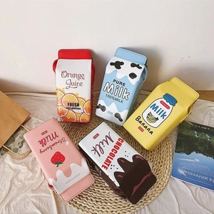 Sac Bandoulière Amusant en Forme de Brique de Lait Femmes Créatif Sac à Épaule en Cuir PU Filles Mode Sac Messager Quotidien