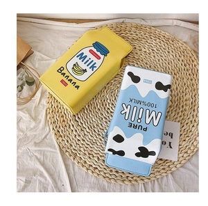Détails de sacs bandoulière créatifs en forme de brique de lait, styles banane et vache