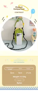 Comparaison de taille et dimensions de ce sac bandoulière nylon avec poignée en corde