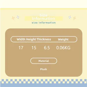 Size specifications for the plush bear crossbody bag detailing width height and thickness