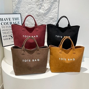 Große Kapazität Pendler Damen Einkaufstasche Mode Vielseitig Einfach Handtasche Mit Buchstaben Druck Stoff Material Lagerung Tasche