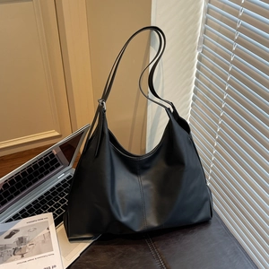 Minimalist Large Capacity Shoulder Bag For Women Solid Color Commute Tote Bag Nylon Stitching Hobo Bag Fashion Casual Handbag