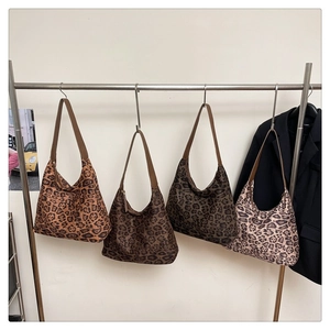 Leopard Print Tote Bag For Women Large Capacity Vintage Synthetic Leather Shoulder Bag Commuter Zipper Hobo Handbag Fashion Daily Casual Purse