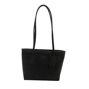 Minimalist large capacity black tote bag for women with elegant thin shoulder straps