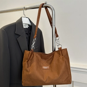 Women Retro Large Capacity Matte Synthetic Leather Tote Bag Chain Strap Shoulder Bag Commuter Handbag For Ladies