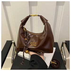 Sac sous les Aisselles Vintage Croissant pour Femmes en Cuir Synthétique Couleur Unie Sac à Bandoulière Mode Décontracté