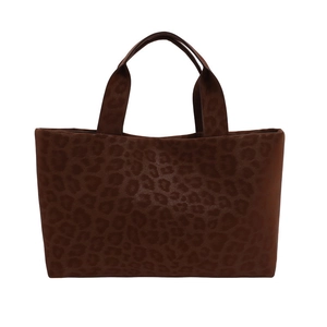 Large vintage leopard print tote bag for women with spacious interior and sturdy handles