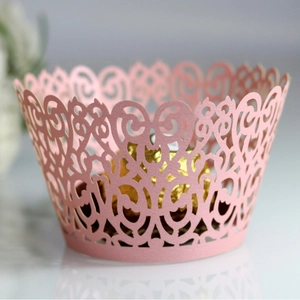 Caissette à Cupcake Découpe Laser Papier Perlé Dentelle Décoration de Gâteau pour Mariage Fête Anniversaire Événement Célébration