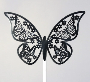 Laser Cut Hollow Out Butterfly Cake Topper Artificial Pearl Paper Decoration For Birthday Wedding Party Supplies Cake Insert Set