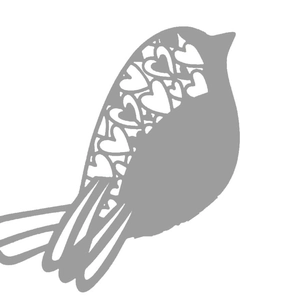 Laser cut bird place cards with heart pattern for wedding table and cup decorations