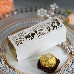 Laser Cut Floral Candy Boxes Pearlescent Paper Gift Boxes For Wedding Party Decorations Chocolate Favors Hollow Out Box