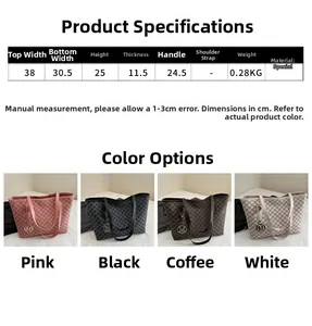 Detailed chart showing tote bag dimensions and four available colors with M pattern
