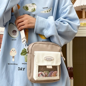 Sac bandoulière style japonais avec fenêtre transparente et bandoulière réglable pour femme
