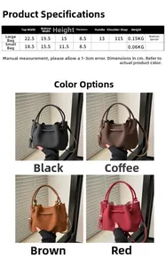 Detailed size specification chart for vintage crossbody handbag with strap measurements