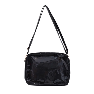 Black Japanese style messenger bag with transparent PVC front window for ita bag display