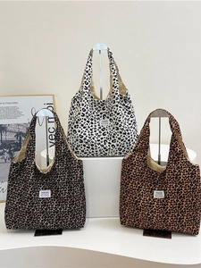 Women Leopard Print Large Capacity Tote Bag PU Leather Fashion Shoulder Underarm Bag Casual Commuter Handbag For Ladies