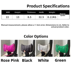 Spécifications détaillées du sac à bandoulière matelassé avec chaîne en métal chic