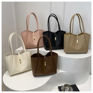 Borsa Tote da Donna di Grande Capacità alla Moda Minimalista in Pelle Sintetica Borsa a Tracolla Tinta Unita Elegante Borsa da Sottobraccio