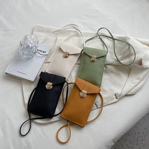 Minimalistische Damen Mini Handytasche PU Leder Kleine Quadratische Umhängetasche Gold Schnalle Einfache Messenger Tasche
