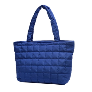 Sac fourre-tout matelassé bleu marine pour femme avec grand volume et texture en nylon