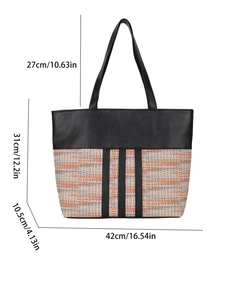 Detail view of large tote bag dimensions showing height 31cm and width 42cm on white background