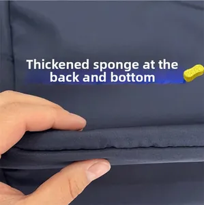 Detailed macro view showing the thickened sponge padding at the back and bottom of the bag