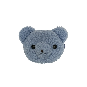 Sac bandoulière ours en peluche gris-bleu pour enfants avec texture en laine d'agneau