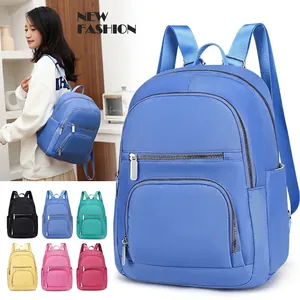 Women Fashion Oxford Fabric Backpack Large Capacity Solid Color Casual Korean Style Multi-Pocket Travel School Bag For Teenagers