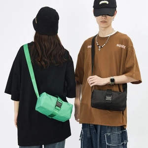 Minimalist Oxford nylon crossbody gym bag with utility buckle for urban outdoor style