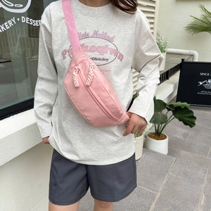 Women Polyester Crossbody Bag Minimalist Half Moon Chest Pack Braided Zipper Puller Adjustable Strap Urban Fashion Bag