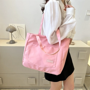 Women Fashion Minimalist Oxford Cloth Tote Bag Large Capacity Casual Shoulder Bag For Daily Commuting Office Student Work
