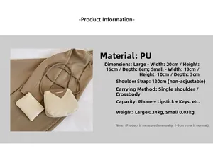 Détails du sac seau bicolore en similicuir avec dimensions et pochette intérieure