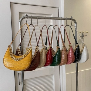 Moda Cuero PU Patrón Cocodrilo Hobo Bolso Mujer Casual Cadena Hombro Bolso Sottobraccio Retro Chic Cartera