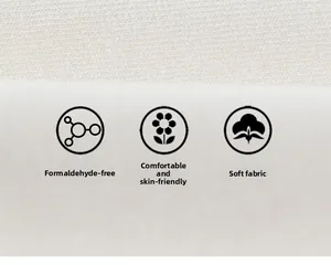 Detail von weichem hautfreundlichem weißem Strickstoff und formaldehydfreiem Material